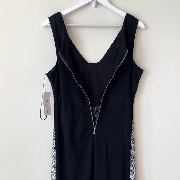 Julia Jordan Dress Size 8 Snakeskin Print Black NWT Bodycon Zipper Mini Party - Picture 3 of 6